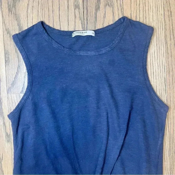Stateside Women’s Twist Front Cotton Tank Navy Size Small Made in USA - Picture 4 of 8